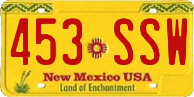 NM license plate 453SSW