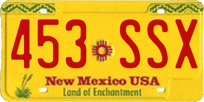 NM license plate 453SSX