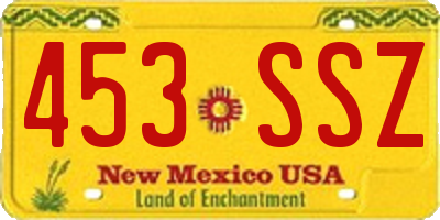 NM license plate 453SSZ