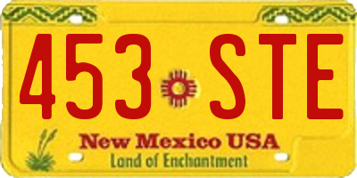 NM license plate 453STE