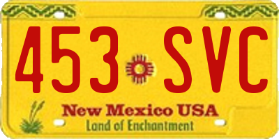 NM license plate 453SVC