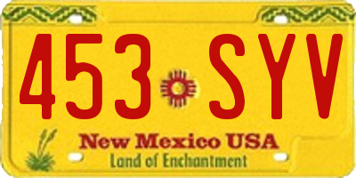 NM license plate 453SYV
