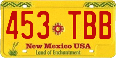 NM license plate 453TBB