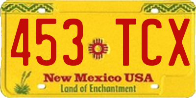 NM license plate 453TCX