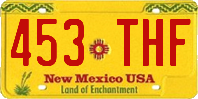 NM license plate 453THF