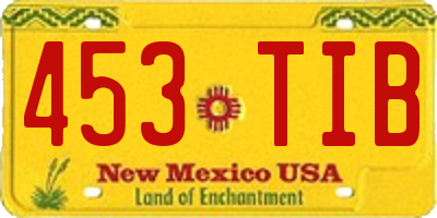 NM license plate 453TIB