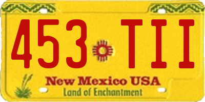 NM license plate 453TII