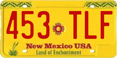 NM license plate 453TLF