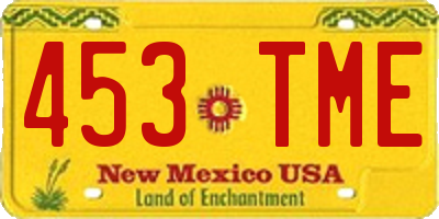 NM license plate 453TME