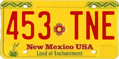 NM license plate 453TNE