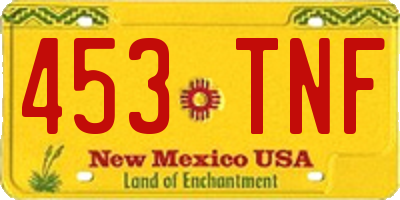 NM license plate 453TNF