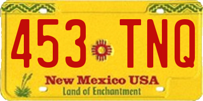 NM license plate 453TNQ