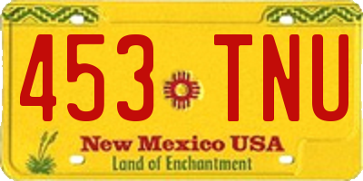 NM license plate 453TNU