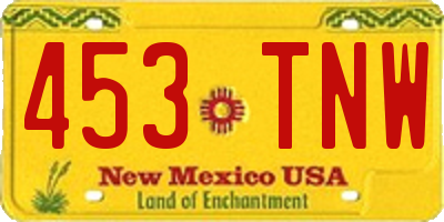 NM license plate 453TNW