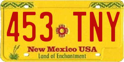 NM license plate 453TNY