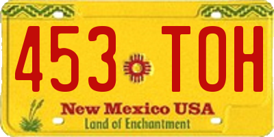 NM license plate 453TOH