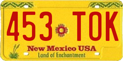 NM license plate 453TOK