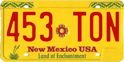 NM license plate 453TON