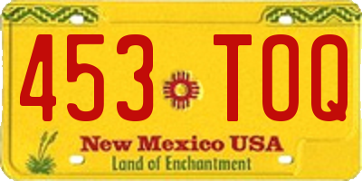 NM license plate 453TOQ