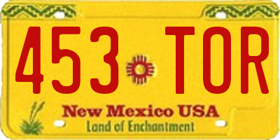 NM license plate 453TOR