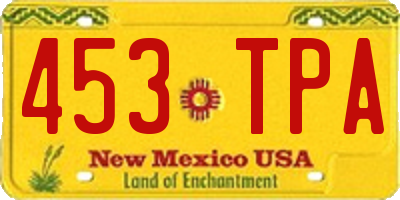 NM license plate 453TPA