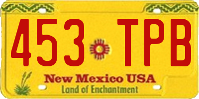 NM license plate 453TPB