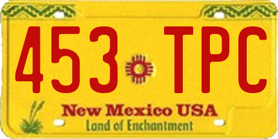 NM license plate 453TPC