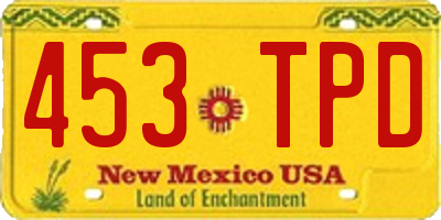 NM license plate 453TPD