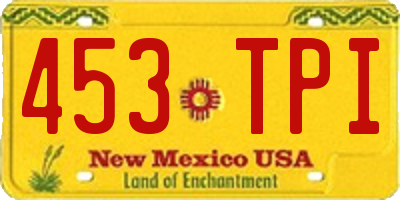 NM license plate 453TPI
