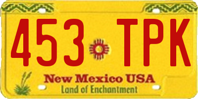 NM license plate 453TPK