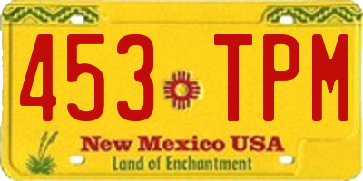 NM license plate 453TPM