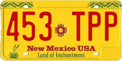 NM license plate 453TPP
