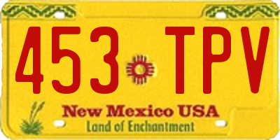 NM license plate 453TPV