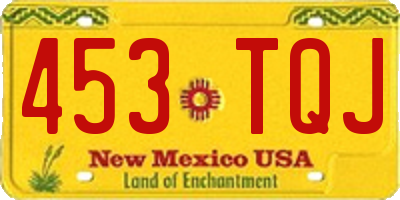 NM license plate 453TQJ