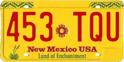 NM license plate 453TQU