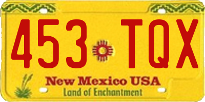 NM license plate 453TQX