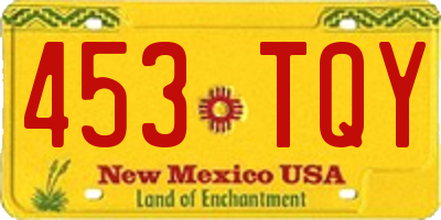 NM license plate 453TQY