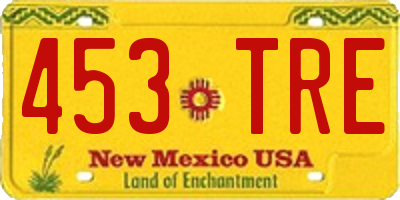 NM license plate 453TRE