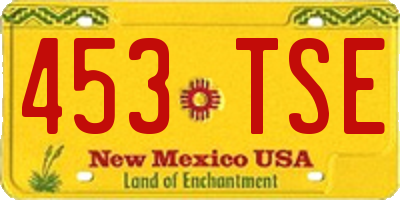NM license plate 453TSE