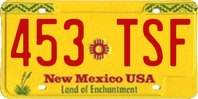 NM license plate 453TSF