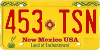 NM license plate 453TSN