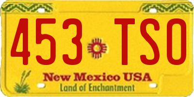NM license plate 453TSO