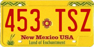 NM license plate 453TSZ