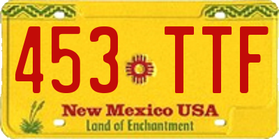 NM license plate 453TTF