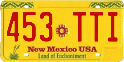 NM license plate 453TTI