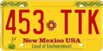 NM license plate 453TTK
