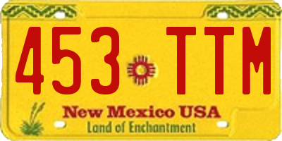 NM license plate 453TTM