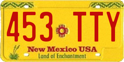 NM license plate 453TTY
