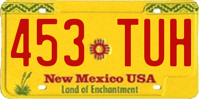 NM license plate 453TUH