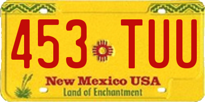 NM license plate 453TUU